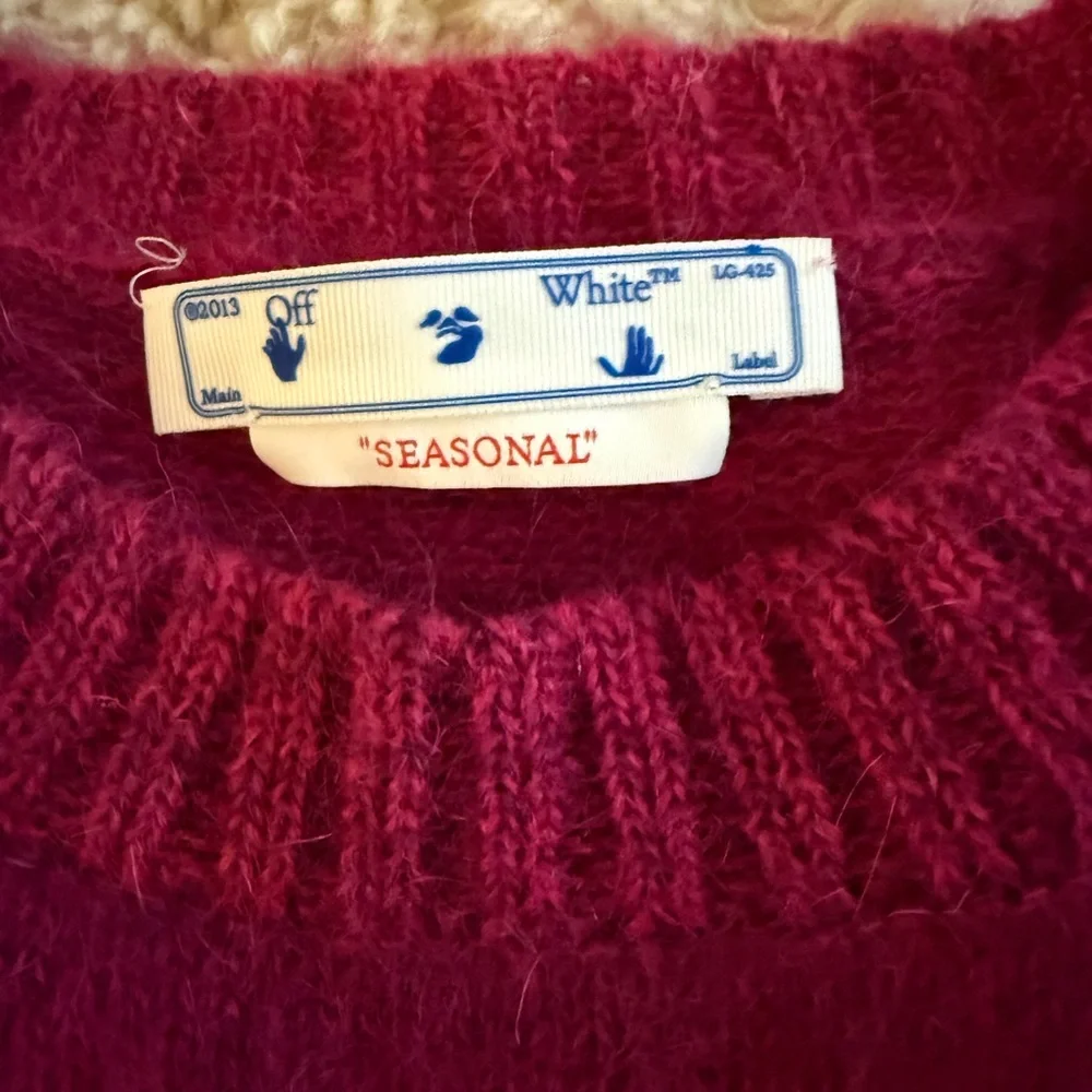 Off-White Mohair Helvetica Logo Sweater